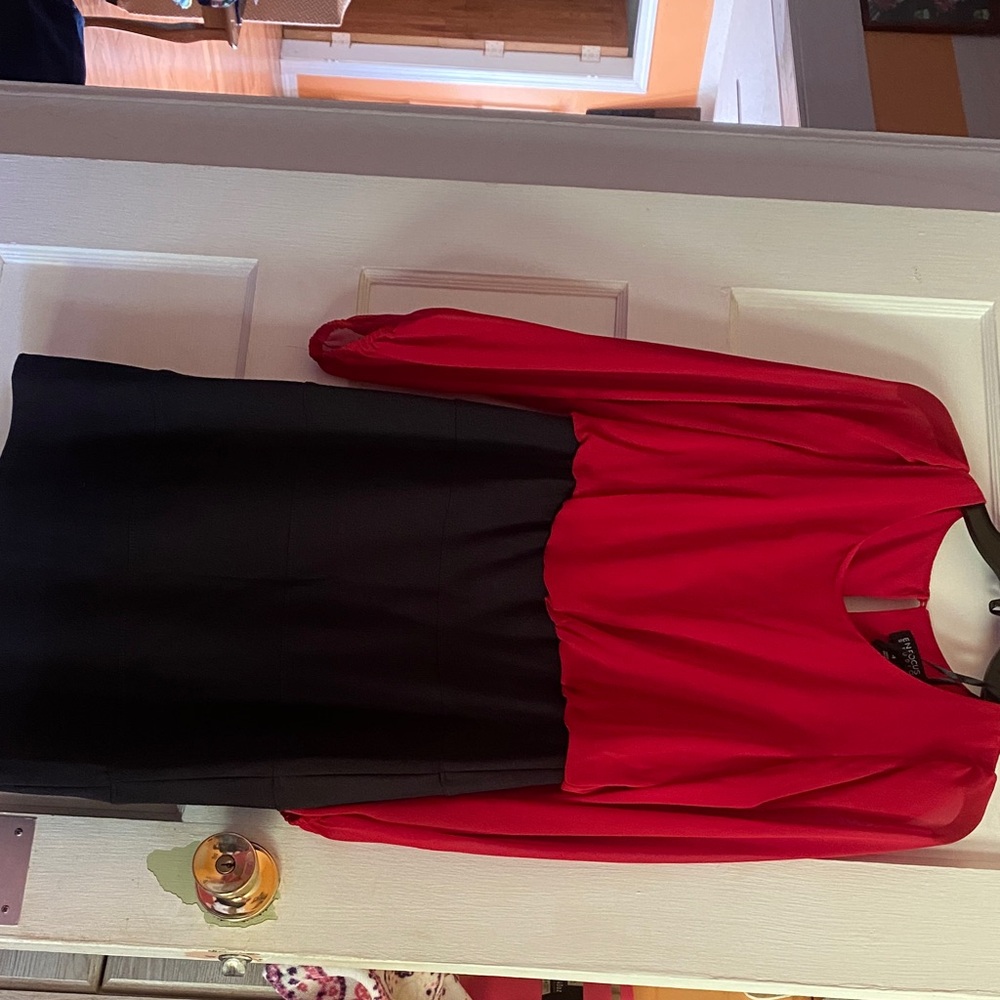 Elegant Red and Black Women's Dress